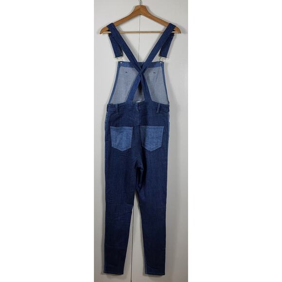 SSO Second Skin Overalls by Danielle Two Toned Blue Denim Patchwork Overalls | M - Picture 3 of 10